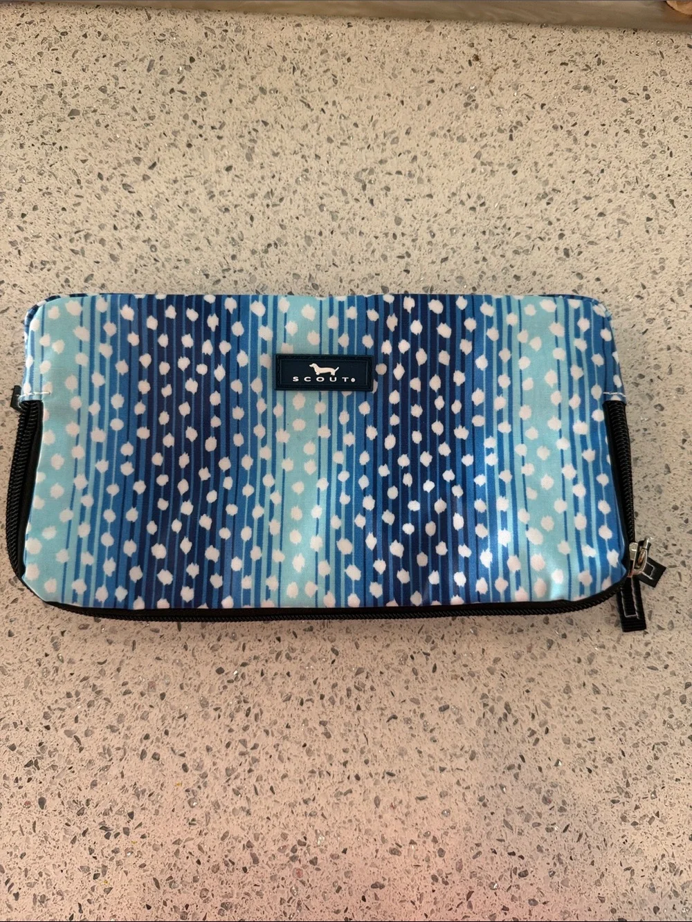 Scout Blue Dot & Stripe Cosmetic Clutch